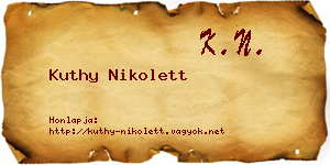 Kuthy Nikolett névjegykártya